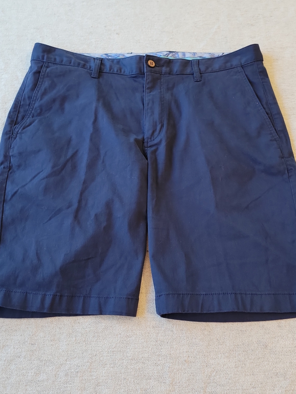 Tommy Bahama Boracay Shorts Men's 35 Navy Blue Chino Beach Flat Front